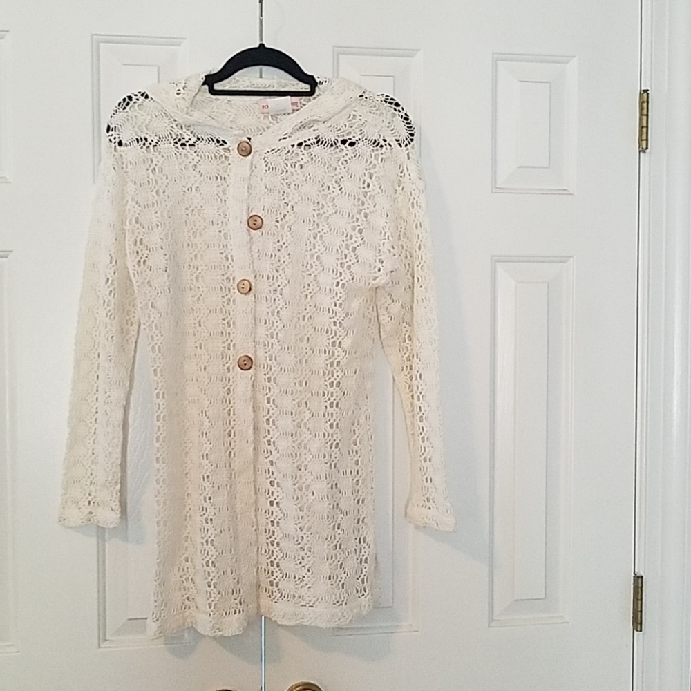 crochet beach cover up -white